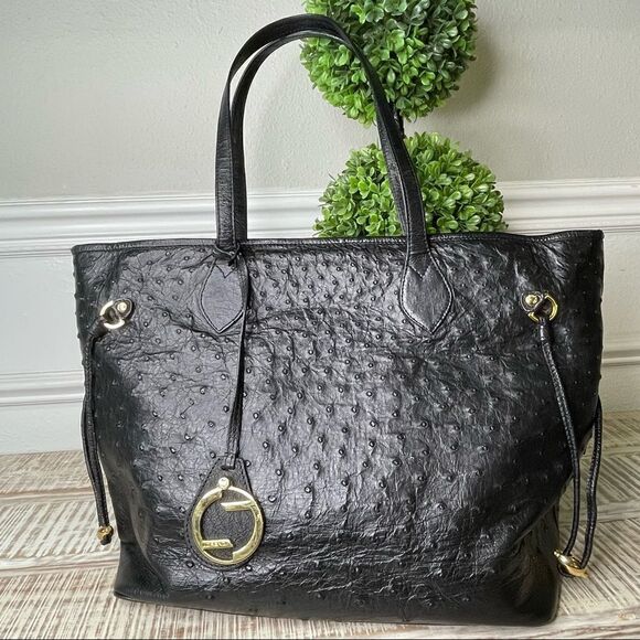 Lorenzi Genuine Ostrich Skin Ladies Handbag - Picture 1 of 11